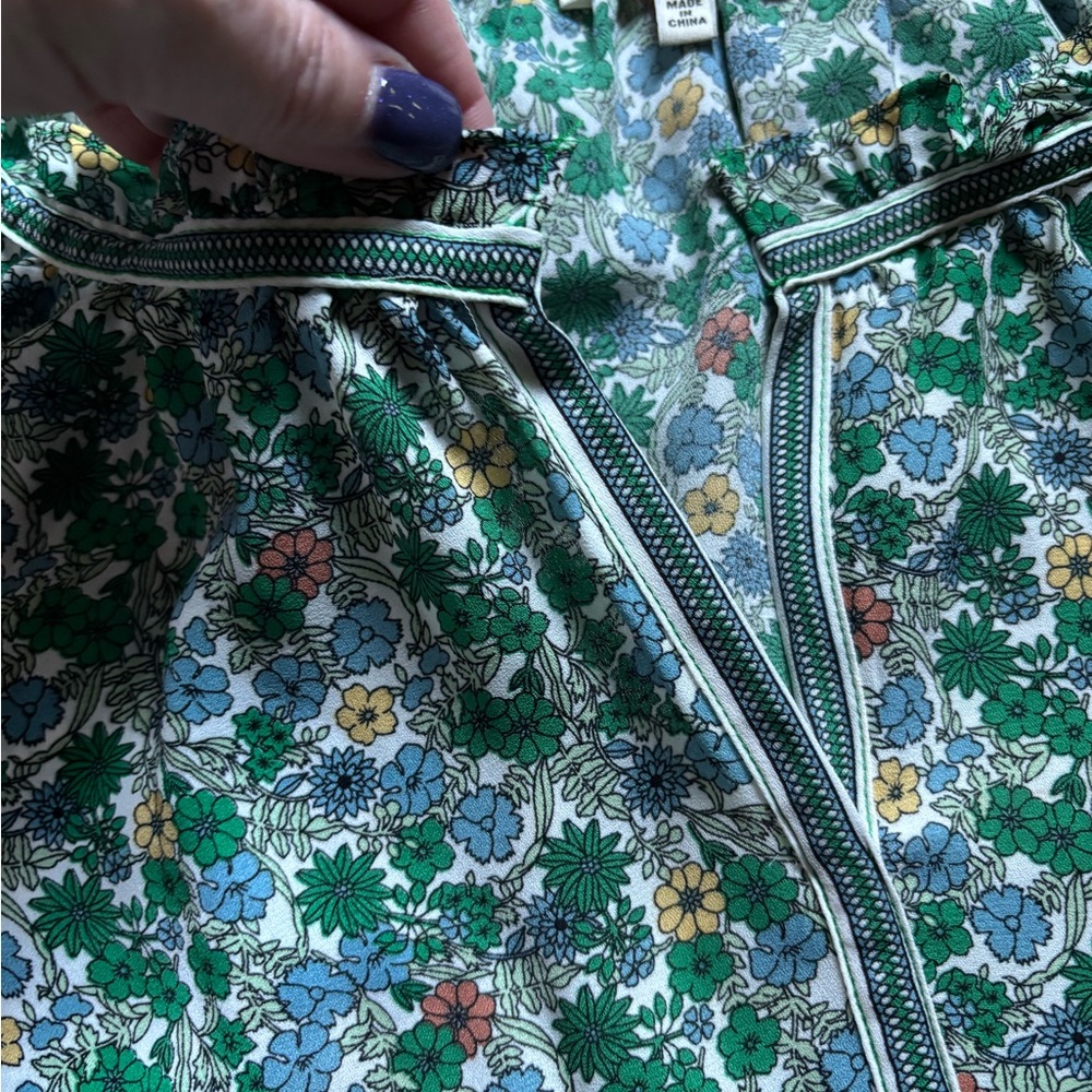 Max studio Floral Ruffle Blouse small - Picture 6 of 10